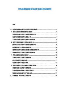 充電設(shè)施規(guī)劃建設(shè)與城市交通協(xié)同發(fā)展報(bào)告