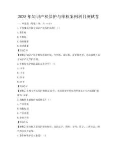 2025年知识产权保护与维权案例科目测试卷