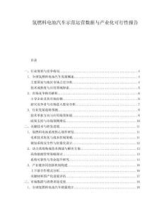 氫燃料電池汽車示范運營數(shù)據(jù)與產(chǎn)業(yè)化可行性報告