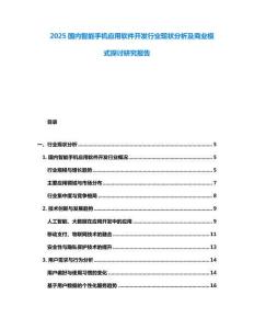 2025國內智能手機應用軟件開發行業現狀分析及商業模式探討研究報告