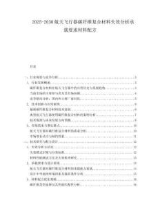 2025-2030航天飛行器碳纖維復(fù)合材料失效分析承載要求材料配方