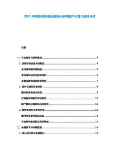 2025中国医用影像设备核心部件国产化替代进程评估