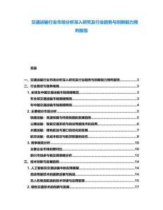 交通運輸行業(yè)市場分析深入研究及行業(yè)趨勢與創(chuàng)新能力預(yù)判報告