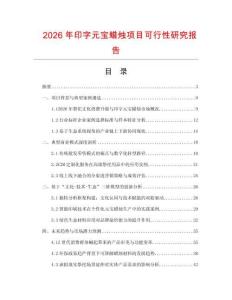 2026年印字元寶蠟燭項(xiàng)目可行性研究報(bào)告