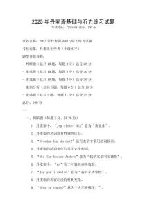 2025年丹麥語基礎與聽力練習試題