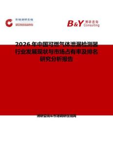 2026年中国可燃气体泄漏检测器行业发展现状与市场占有率及排名研究分析报告
