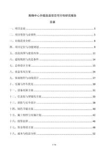 購物中心升級改造項目可行性研究報告