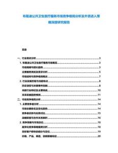 布隆迪公共衛(wèi)生醫(yī)療服務市場競爭格局分析及外資進入策略深度研究報告