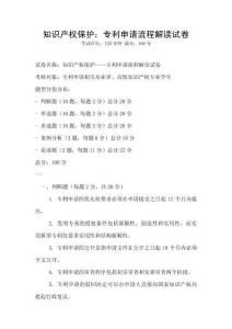 知识产权保护：专利申请流程解读试卷