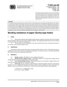 T543 Bending resistance of paper (Gurley-type tester)