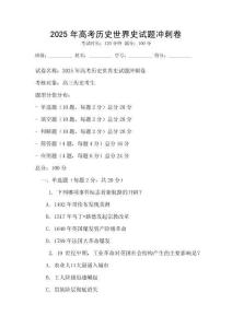 2025年高考历史世界史试题冲刺卷
