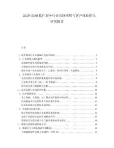 2025-2030軟件服務(wù)行業(yè)市場(chǎng)拓展與客戶(hù)體驗(yàn)優(yōu)化研究報(bào)告