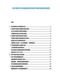 電子商務(wù)平臺市場深度分析及用戶體驗與商業(yè)優(yōu)化報告