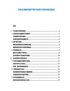 風電主軸軸承國產替代進度與可靠性驗證報告
