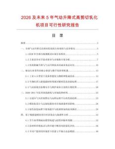 2026及未来5年气动升降式高剪切乳化机项目可行性研究报告