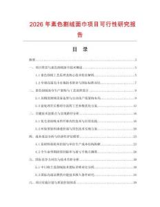 2026年素色割絨面巾項目可行性研究報告