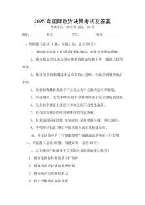 2025年國際政治決策考試及答案