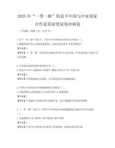 2025年“一帶一路”倡議下中國與中亞國家合作前景展望試卷沖刺卷
