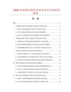 2026年溫熱中頻電療儀項目可行性研究報告