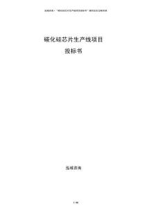 碳化硅芯片生产线项目投标书