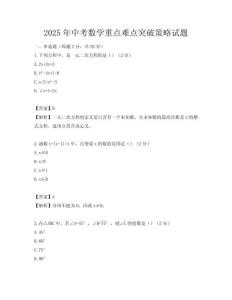 2025年中考數(shù)學(xué)重點(diǎn)難點(diǎn)突破策略試題