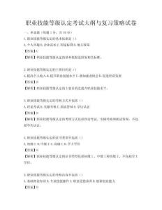 職業(yè)技能等級認定考試大綱與復習策略試卷
