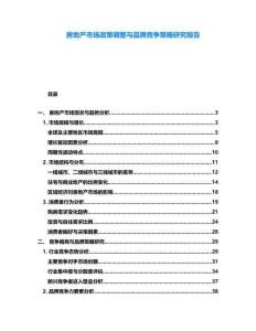 房地產(chǎn)市場政策調(diào)整與品牌競爭策略研究報告