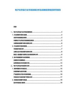 電子化學品行業市場發展分析及戰略投資規劃研究報告