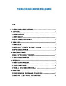車載雷達(dá)傳感器市場格局演變及技術(shù)發(fā)展趨勢