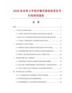 2026及未來5年絞紗箱式染色機項目可行性研究報告