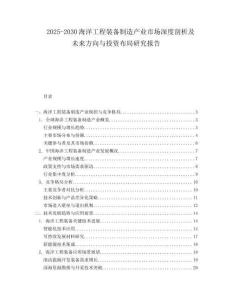 2025-2030海洋工程裝備制造產業市場深度剖析及未來方向與投資布局研究報告