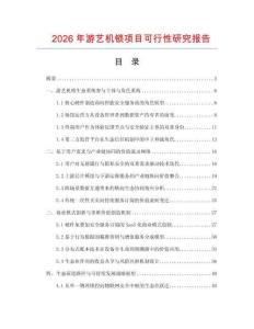 2026年游藝機鎖項目可行性研究報告