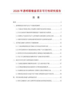 2026年透明眼镜盒项目可行性研究报告