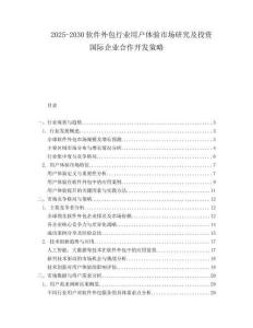 2025-2030軟件外包行業用戶體驗市場研究及投資國際企業合作開發策略