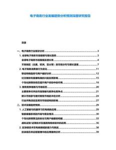 電子商務(wù)行業(yè)發(fā)展趨勢分析預測深度研究報告