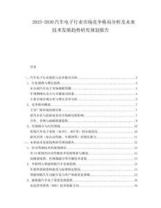 2025-2030汽車(chē)電子行業(yè)市場(chǎng)競(jìng)爭(zhēng)格局分析及未來(lái)技術(shù)發(fā)展趨勢(shì)研究規(guī)劃報(bào)告