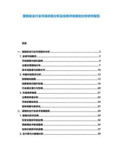 家園安全行業(yè)市場(chǎng)供需分析及投資評(píng)估規(guī)劃分析研究報(bào)告