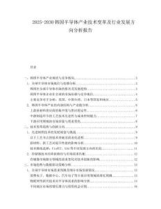2025-2030韓國(guó)半導(dǎo)體產(chǎn)業(yè)技術(shù)變革及行業(yè)發(fā)展方向分析報(bào)告