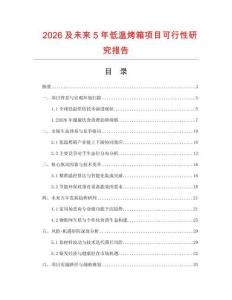 2026及未来5年低温烤箱项目可行性研究报告