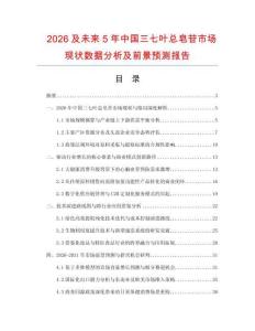 2026及未来5年中国三七叶总皂苷市场现状数据分析及前景预测报告
