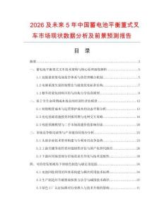 2026及未來5年中國蓄電池平衡重式叉車市場現(xiàn)狀數(shù)據(jù)分析及前景預測報告