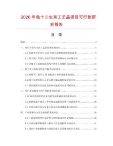 2026年兔十二生肖工藝品項目可行性研究報告