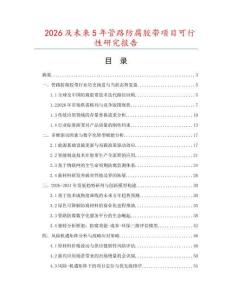 2026及未來(lái)5年管路防腐膠帶項(xiàng)目可行性研究報(bào)告
