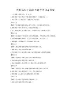 農村基層干部能力建設考試及答案