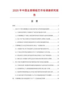 2025年中國全紫銅板芯市場調查研究報告