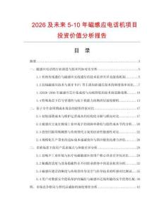 2026及未来5-10年磁感应电话机项目投资价值分析报告