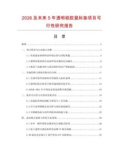 2026及未來5年透明硅膠鼠標墊項目可行性研究報告