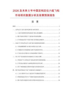 2026及未來5年中國定檔定位六級飛輪市場現狀數據分析及前景預測報告