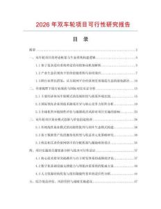 2026年双车轮项目可行性研究报告