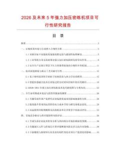 2026及未来5年强力加压密练机项目可行性研究报告
